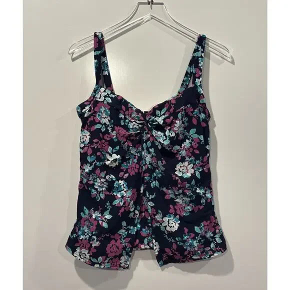 Lands End Floral Tankini Tank Top Swim Womens Size 18D (511) - Picture 3 of 7
